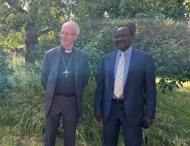 File image of Kalonzo Musyoka with Canterbury Archbishop Justin Welby.